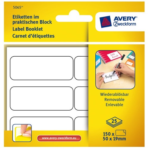 Avery etiketten block 150x - block,