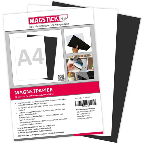 10er set magnetpapier weiß - magnetpapier,
