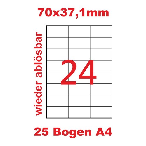 Etiketten 70x37 wieder - 70x37,1, mm