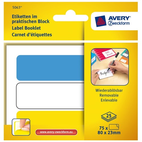 Avery etiketten block 75x - avery,