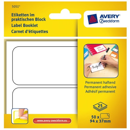 Avery etiketten block 50x - etiketten,