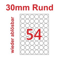 30mm rund Etiketten wieder