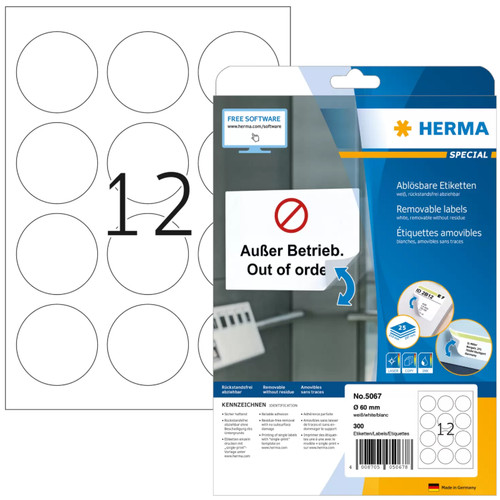 Herma 5067 ablösbare runde - ablösbare,