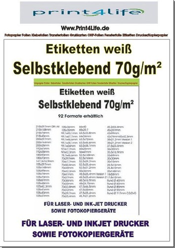 Etiketten 70x67 7mm weiß - etiketten, 70x67,7mm