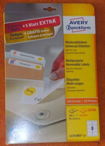 Ablösb etiketten avery - ablösb.,